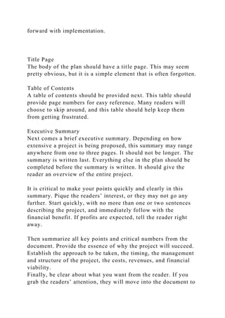 Appendix ABusiness Plan AssignmentThe Business Plan will be ab.docx
