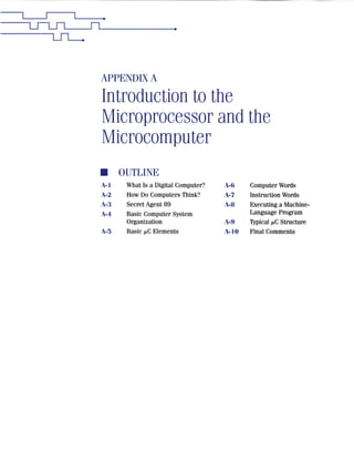 Appendix a introduction tonthe microprocessor and the microcomputer