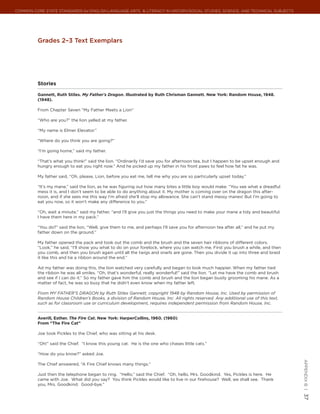Appendix b -"Illustrative texts" of Common Core | PDF