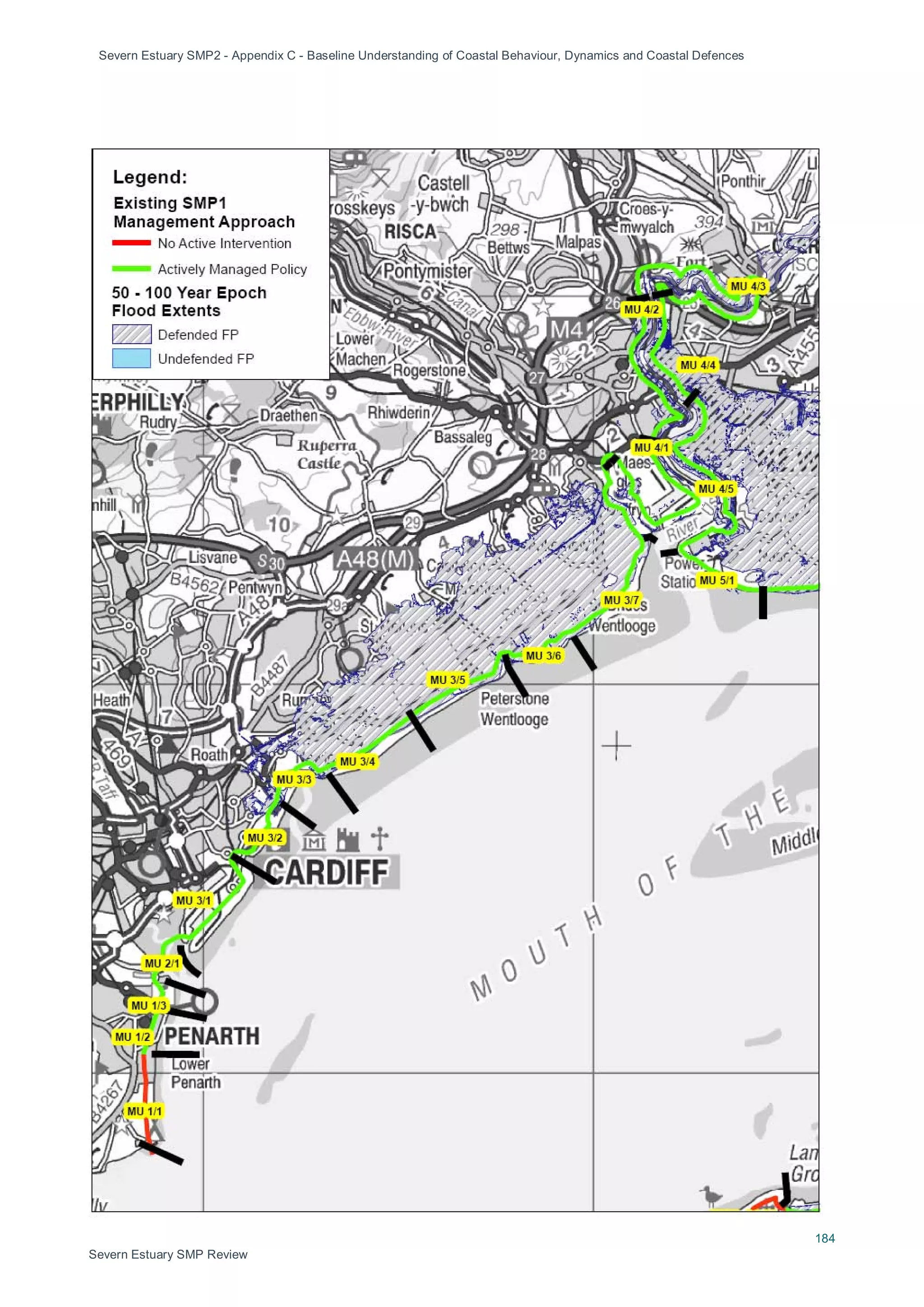 Severn Estuary SMP2 - Appendix C - Baseline Understanding of Coastal Behaviour, Dynamics and Coastal Defences
184
Severn Estuary SMP Review
 