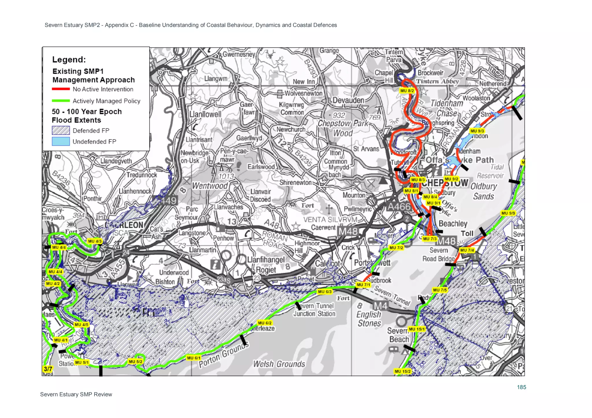 Severn Estuary SMP2 - Appendix C - Baseline Understanding of Coastal Behaviour, Dynamics and Coastal Defences
185
Severn Estuary SMP Review
 
