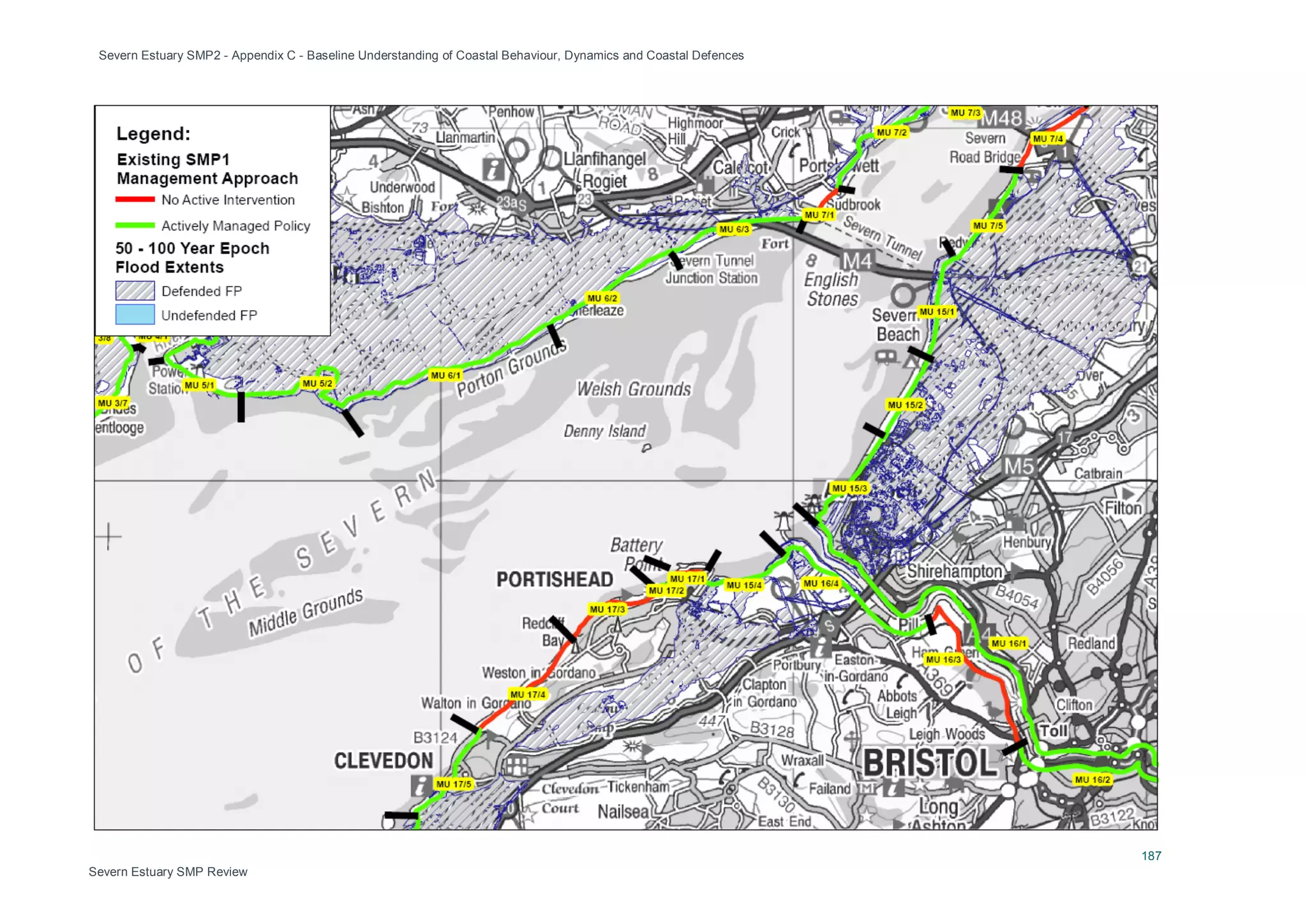 Severn Estuary SMP2 - Appendix C - Baseline Understanding of Coastal Behaviour, Dynamics and Coastal Defences
187
Severn Estuary SMP Review
 