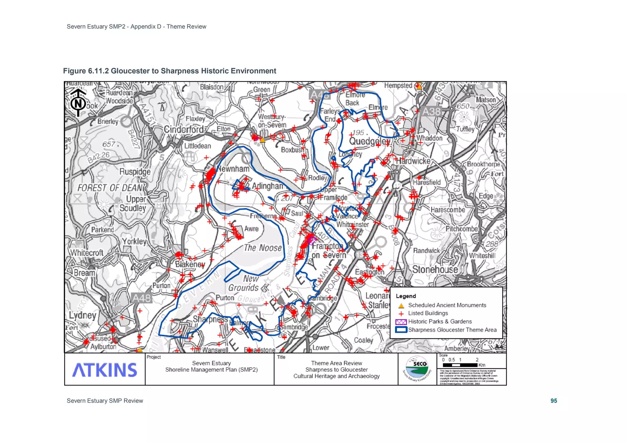 Severn Estuary SMP2 - Appendix D - Theme Review
Severn Estuary SMP Review 95
Figure 6.11.2 Gloucester to Sharpness Historic Environment
 