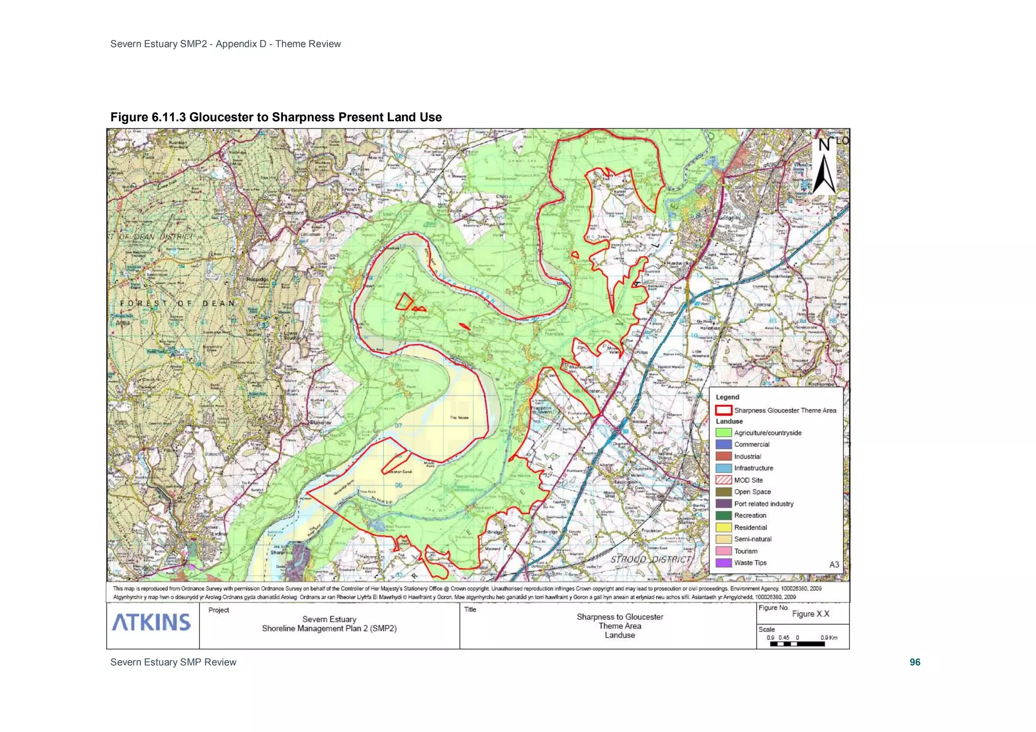 Severn Estuary SMP2 - Appendix D - Theme Review
Severn Estuary SMP Review 96
Figure 6.11.3 Gloucester to Sharpness Present Land Use
 