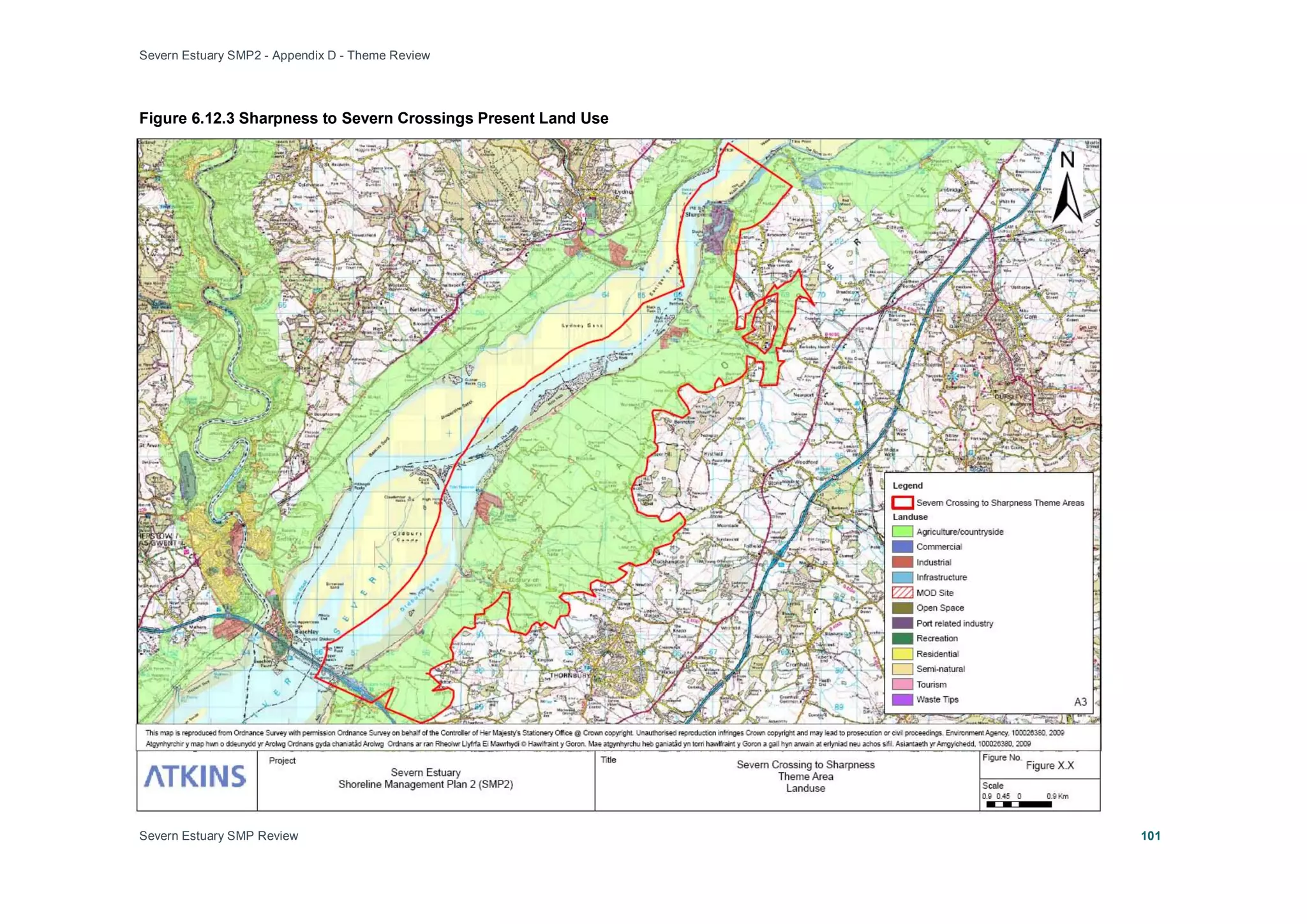 Severn Estuary SMP2 - Appendix D - Theme Review
Severn Estuary SMP Review 101
Figure 6.12.3 Sharpness to Severn Crossings Present Land Use
 