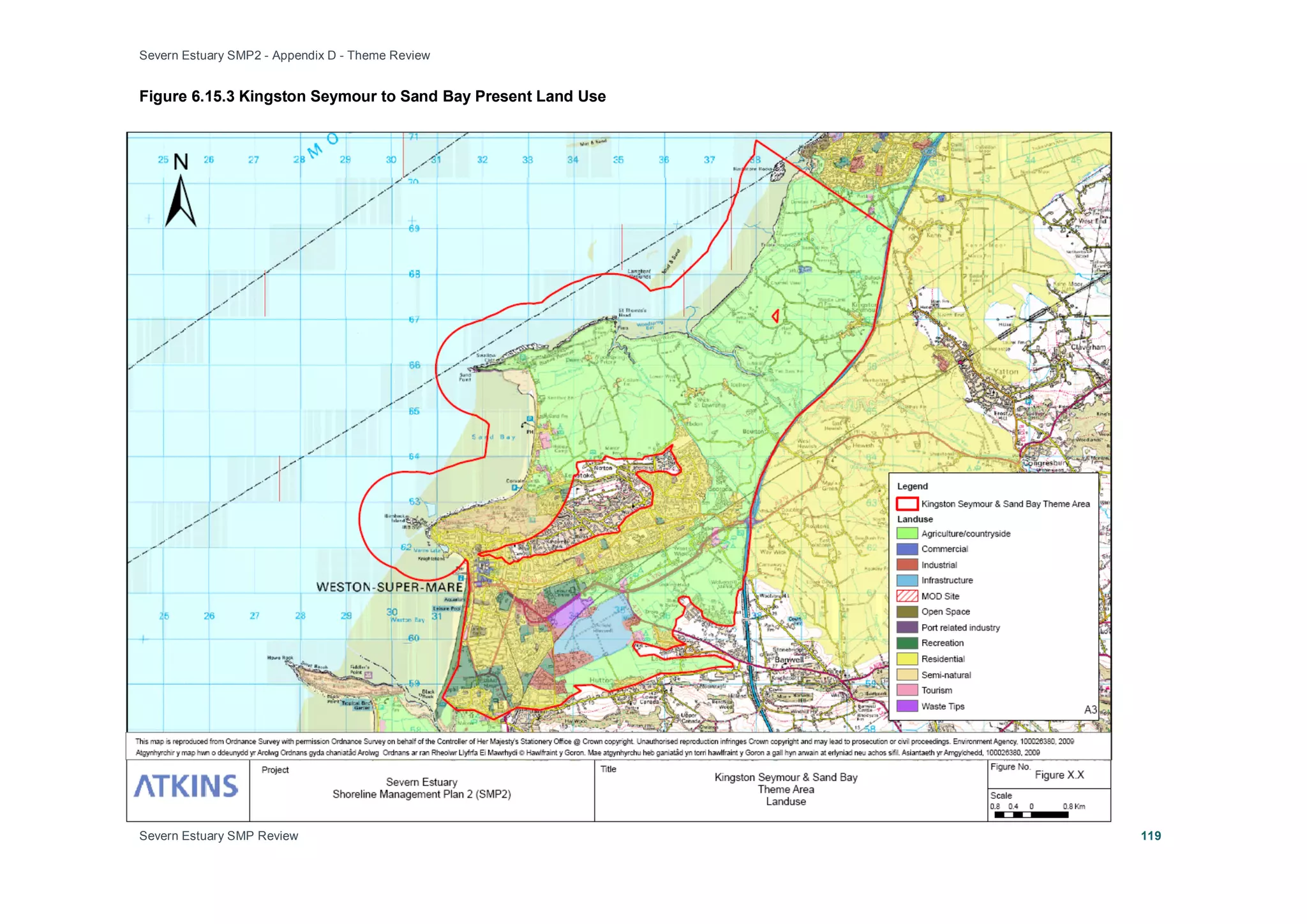 Severn Estuary SMP2 - Appendix D - Theme Review
Severn Estuary SMP Review 119
Figure 6.15.3 Kingston Seymour to Sand Bay Present Land Use
 