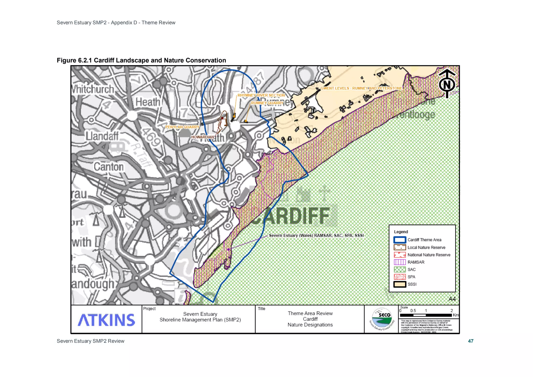 Severn Estuary SMP2 - Appendix D - Theme Review
Severn Estuary SMP2 Review 47
Figure 6.2.1 Cardiff Landscape and Nature Conservation
 