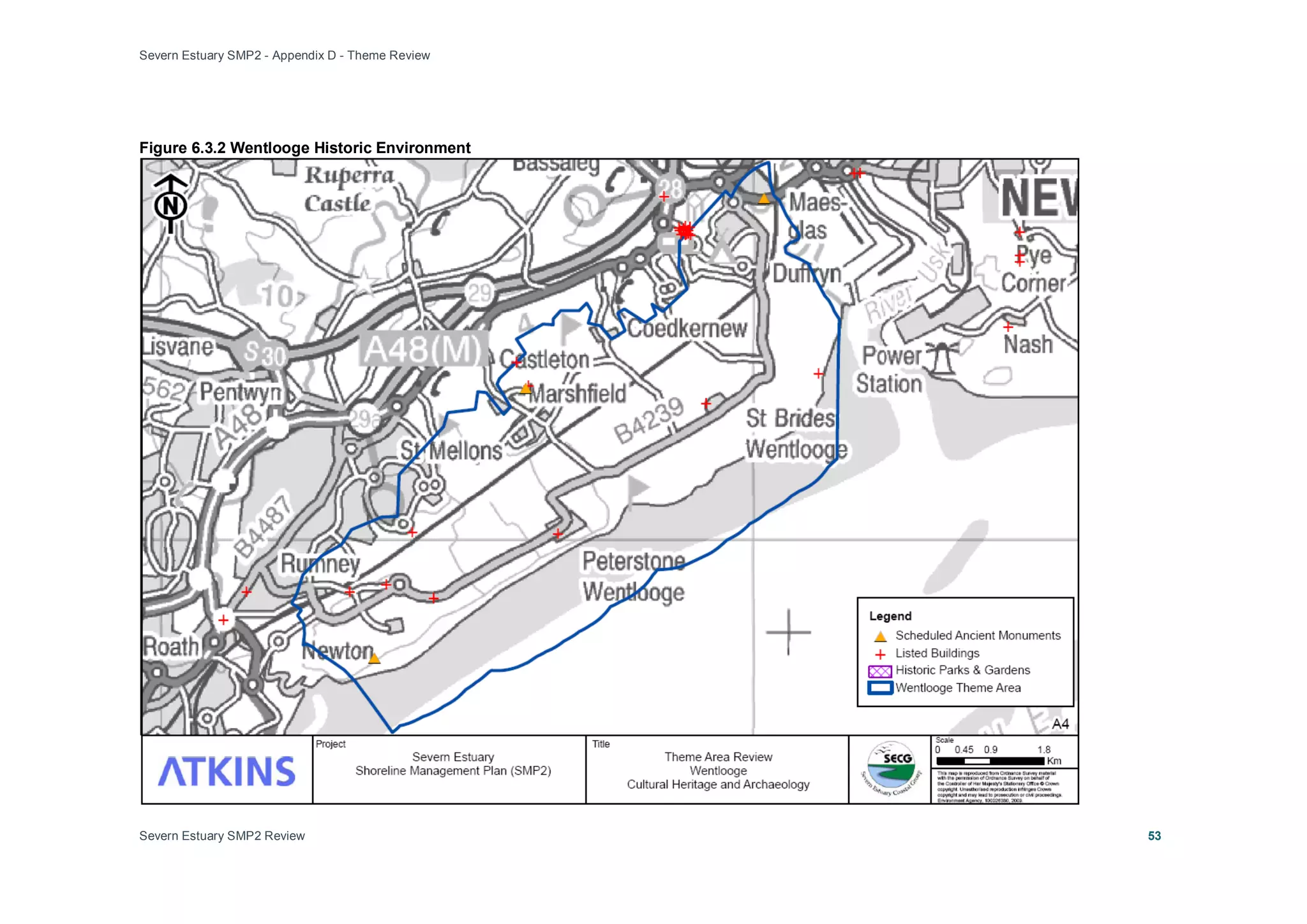 Severn Estuary SMP2 - Appendix D - Theme Review
Severn Estuary SMP2 Review 53
Figure 6.3.2 Wentlooge Historic Environment
 