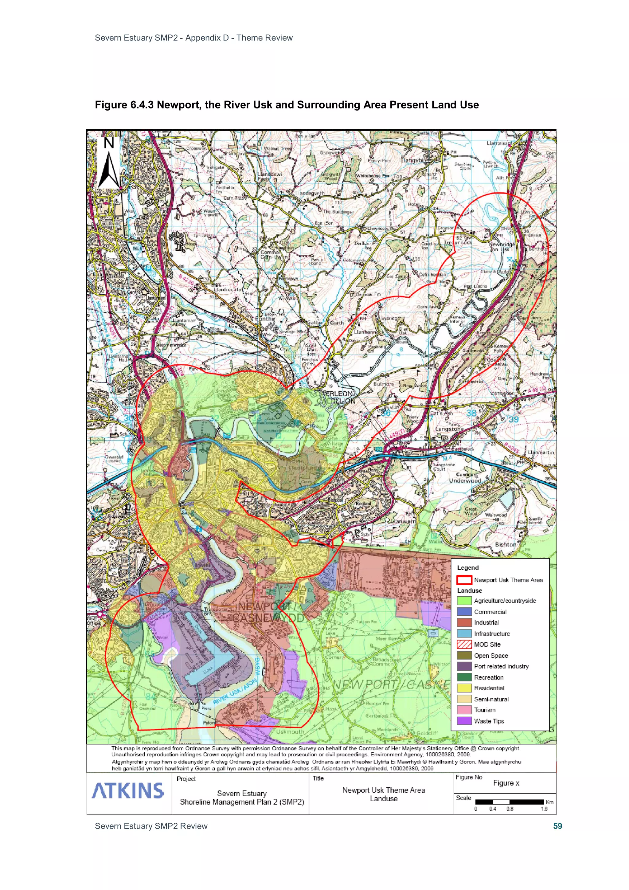 Severn Estuary SMP2 - Appendix D - Theme Review
Severn Estuary SMP2 Review 59
Figure 6.4.3 Newport, the River Usk and Surrounding Area Present Land Use
 