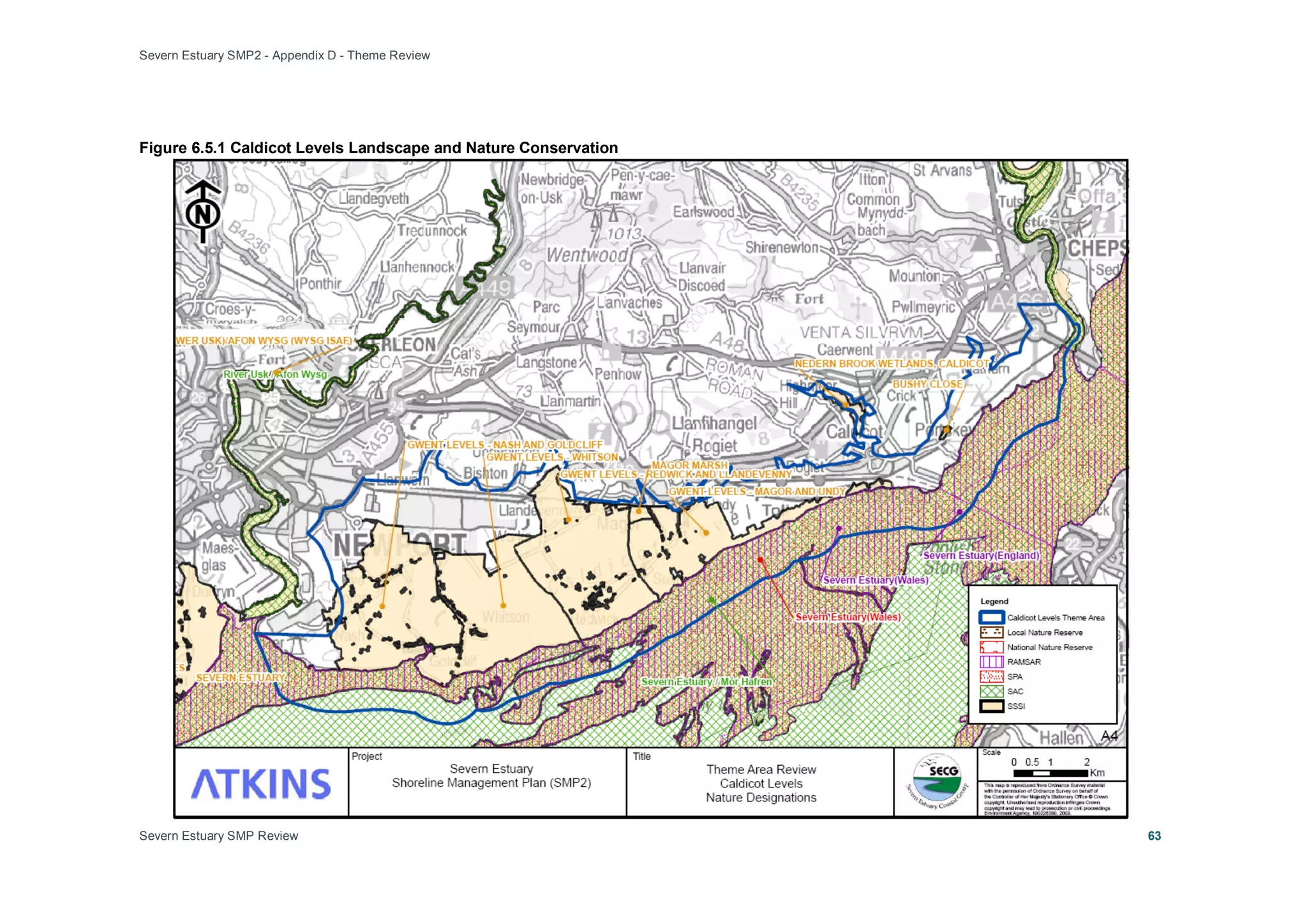 Severn Estuary SMP2 - Appendix D - Theme Review
Severn Estuary SMP Review 63
Figure 6.5.1 Caldicot Levels Landscape and Nature Conservation
 