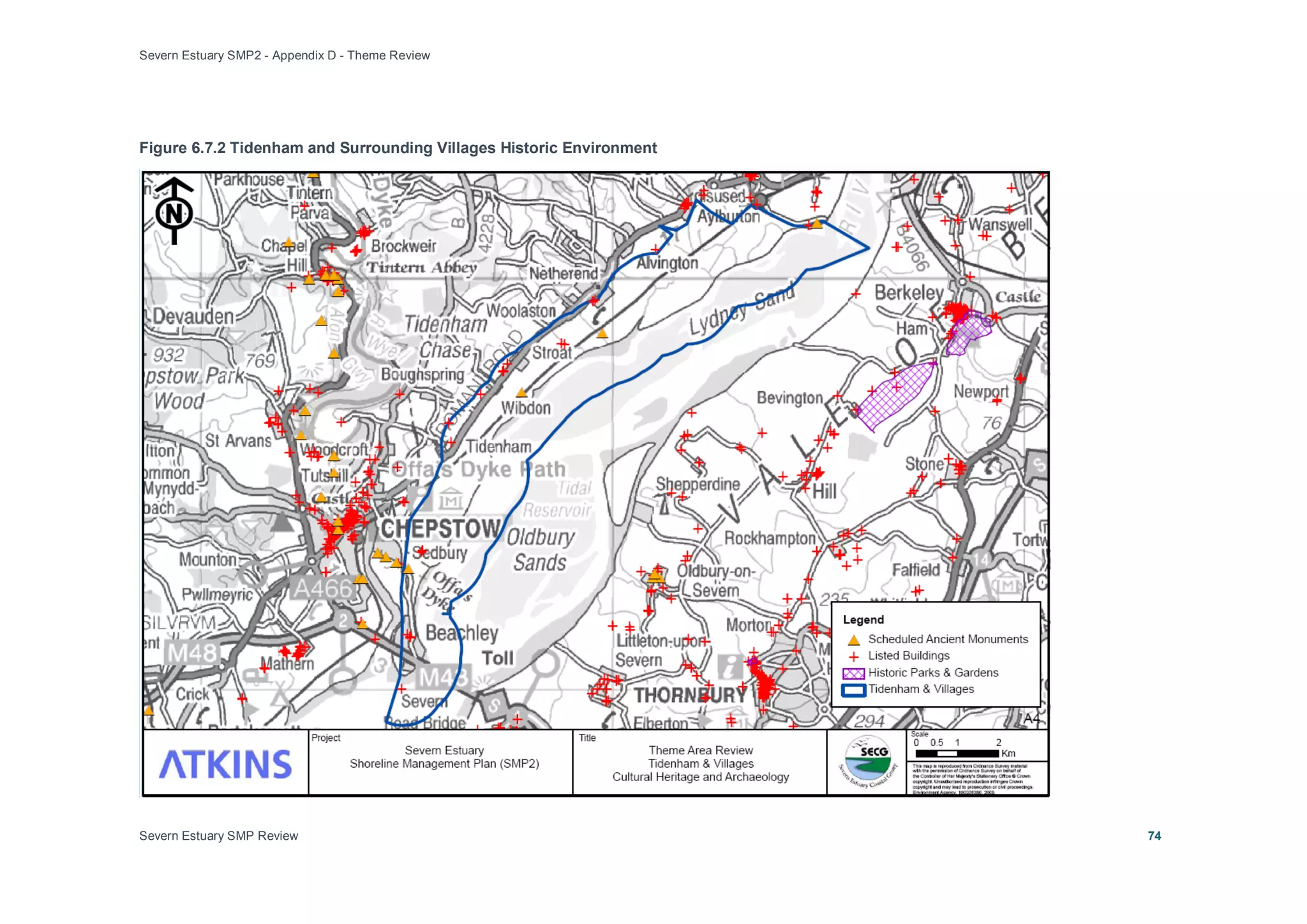 Severn Estuary SMP2 - Appendix D - Theme Review
Severn Estuary SMP Review 74
Figure 6.7.2 Tidenham and Surrounding Villages Historic Environment
 