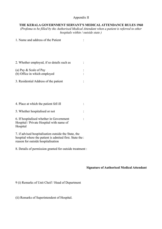 Medical remimbursement to Keral Government employee Kerala government