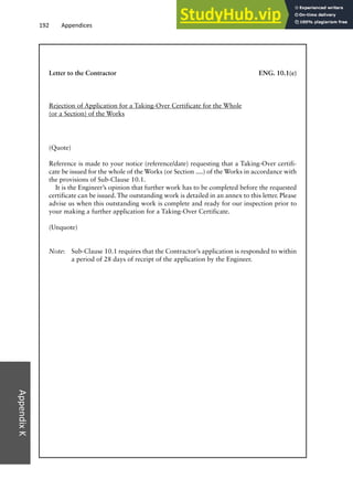 Appendix K Model Letters For Use By The Engineer | PDF