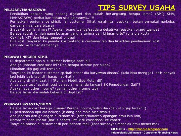 Appendix task for surveyor multifinance