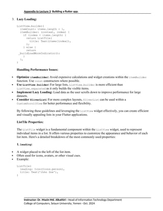 Appendix to Lecture 3 Building a flutter app | PDF | Free Download