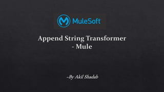 Append string transformer - Mule | PPSX