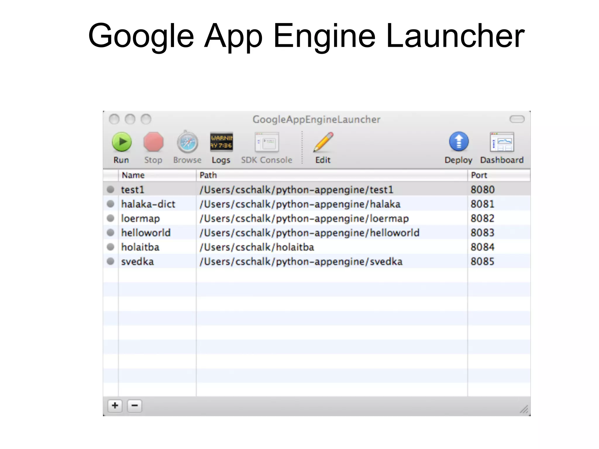 Google App Engine Launcher
 