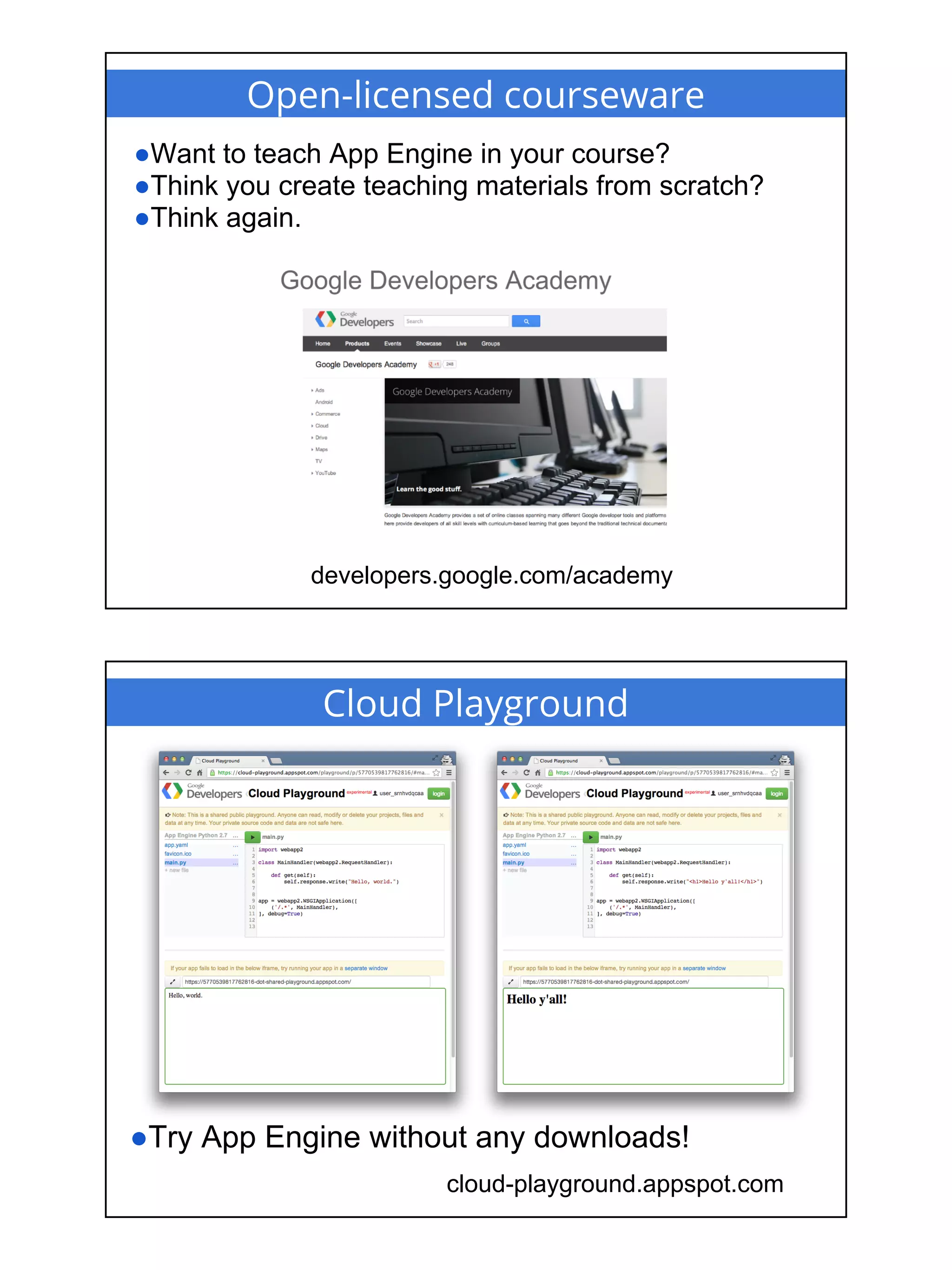 Google App Engine & Cloud Overview (DevFest 2013)