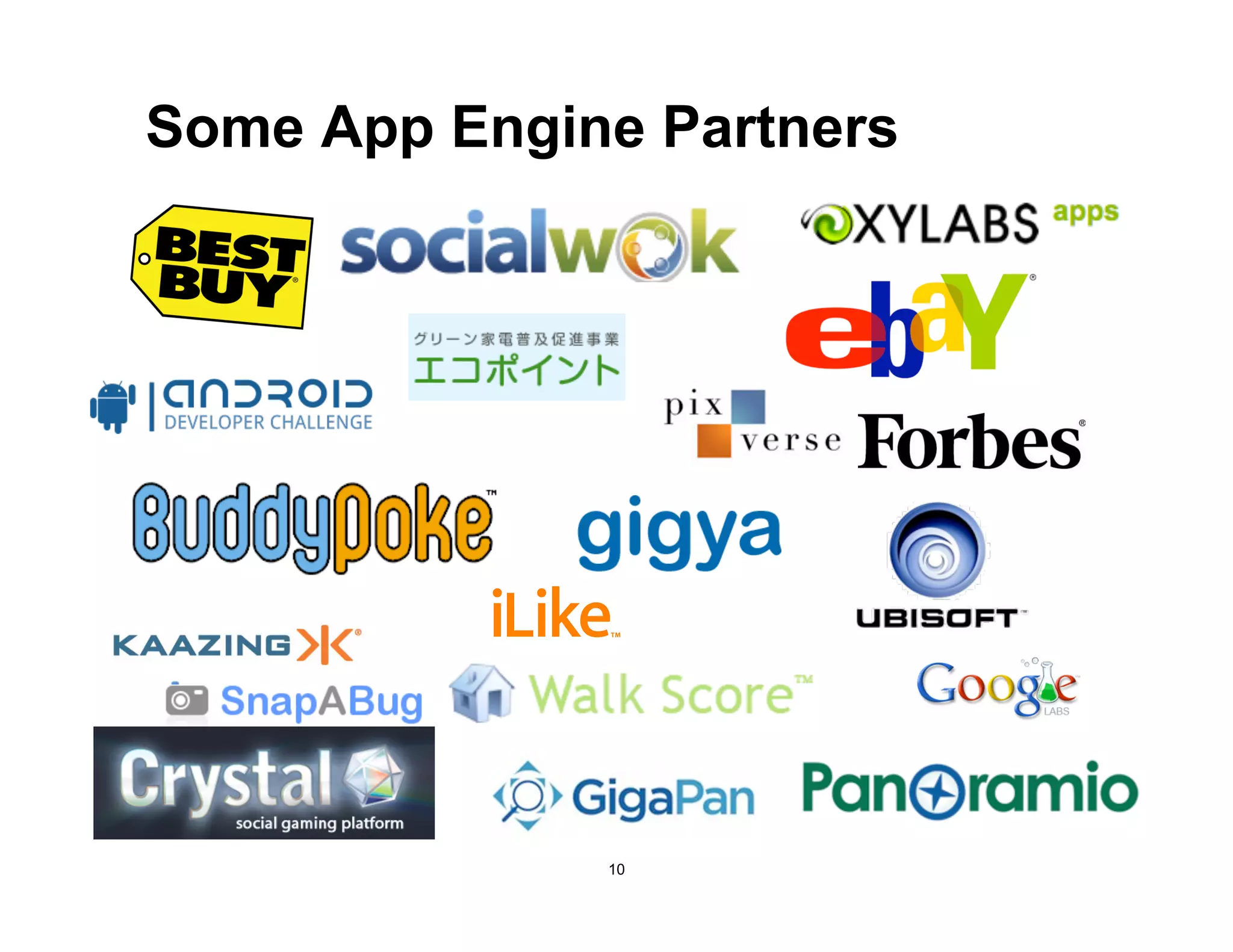 Some App Engine Partners




              10
 