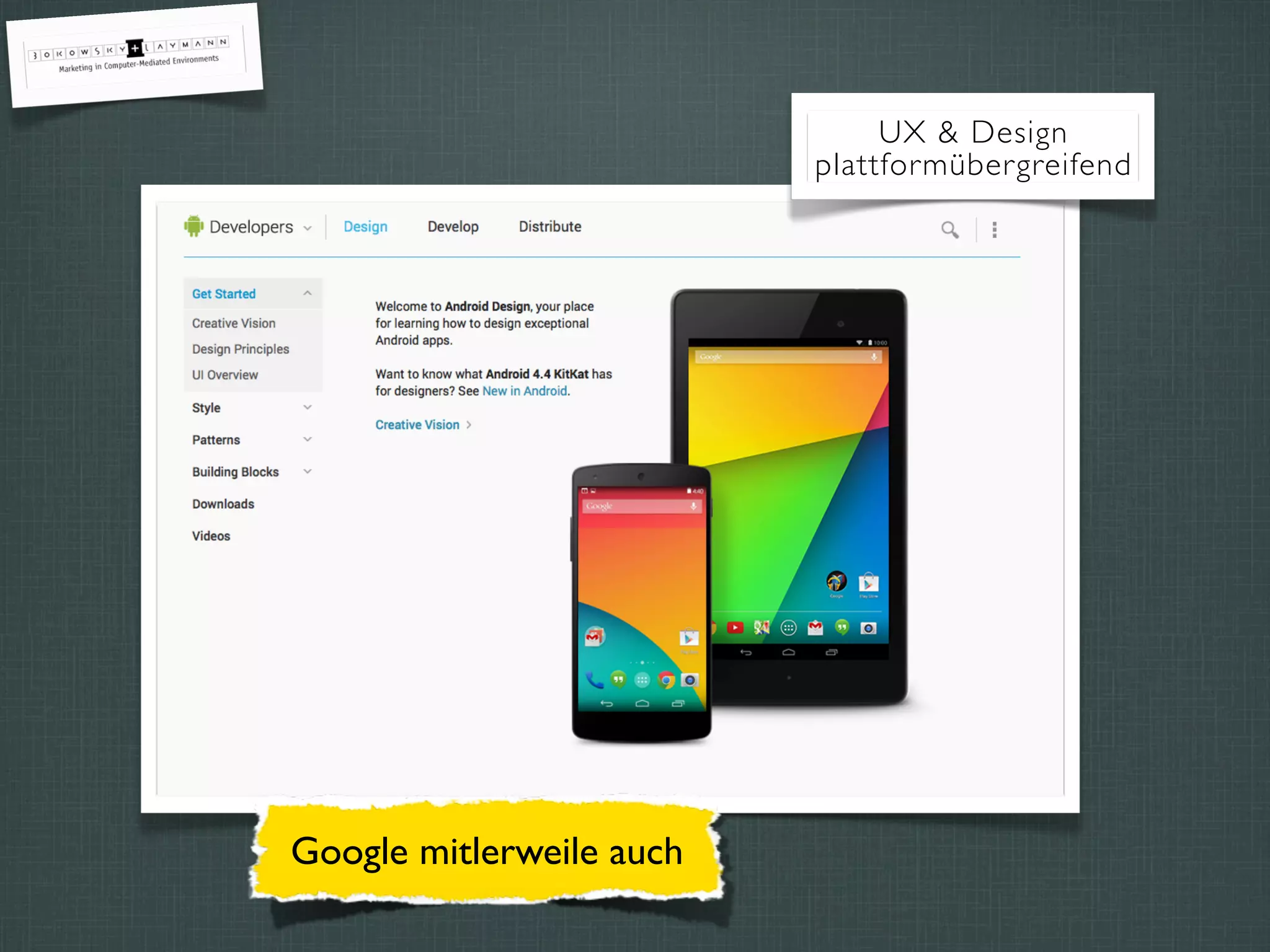 UX & Design
plattformübergreifend
Google mitlerweile auch
 