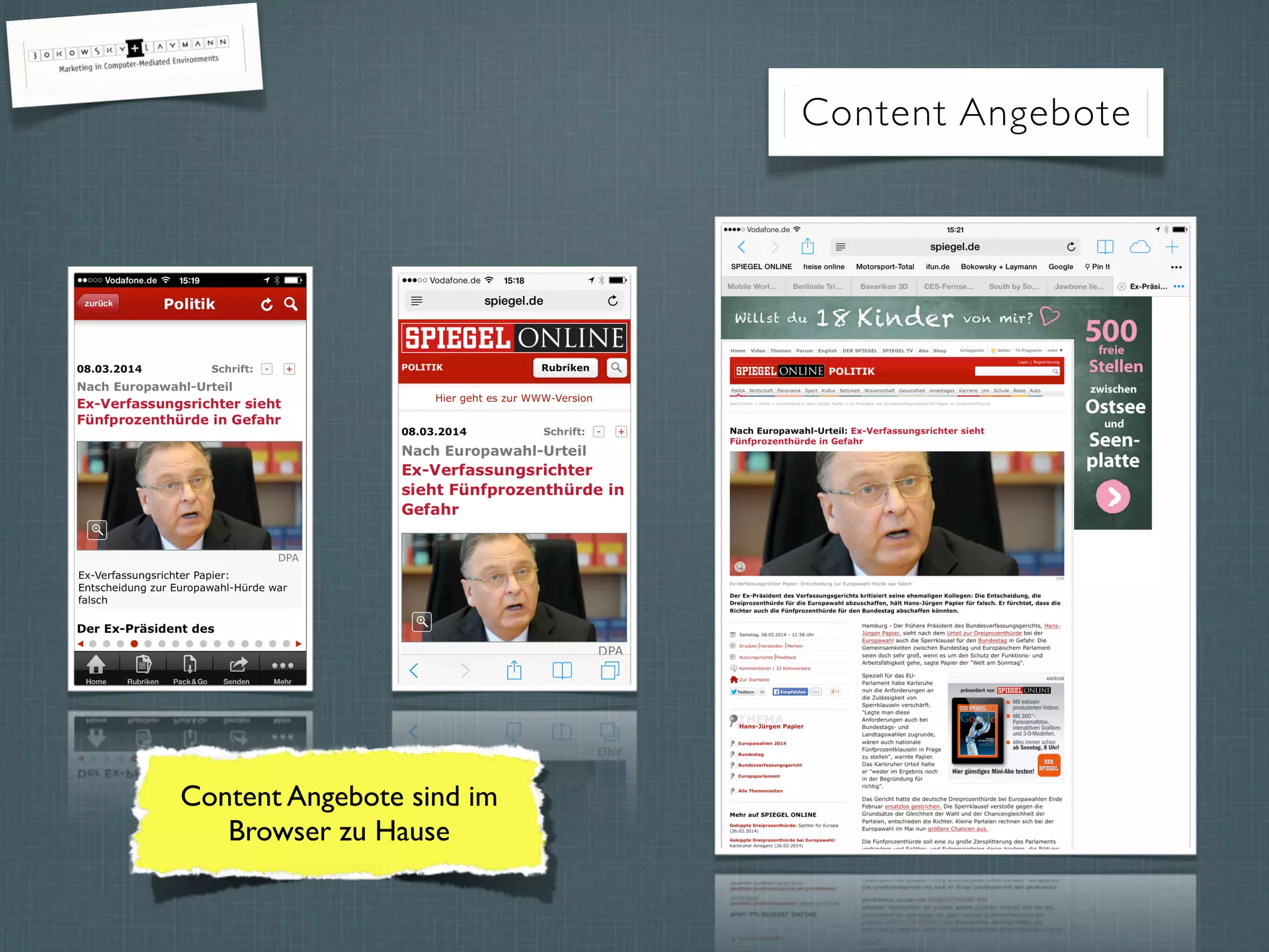 Content Angebote
Content Angebote sind im
Browser zu Hause
 