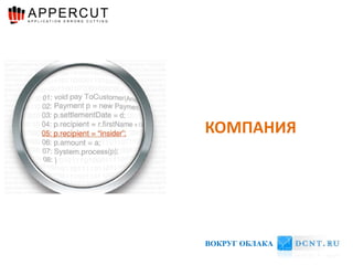 КОМПАНИЯ




ВОКРУГ ОБЛАКА
 