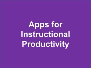 Apps for
Instructional
Productivity
 