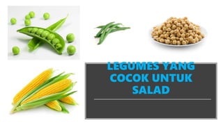 LEGUMES YANG
COCOK UNTUK
SALAD
 