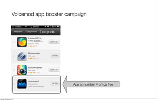 Voicemod app booster campaign

App at number 4 of top free

zondag 29 september 13

 