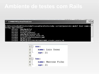 Ambiente de testes com Rails
 