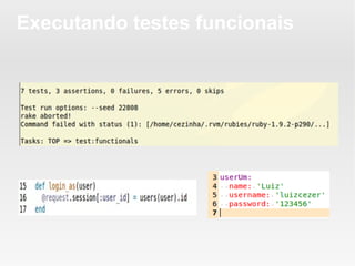 Executando testes funcionais
 