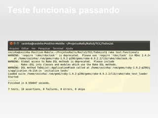Teste funcionais passando
 