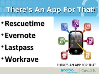 There’s An App For That! Rescuetime Evernote Lastpass Workrave 