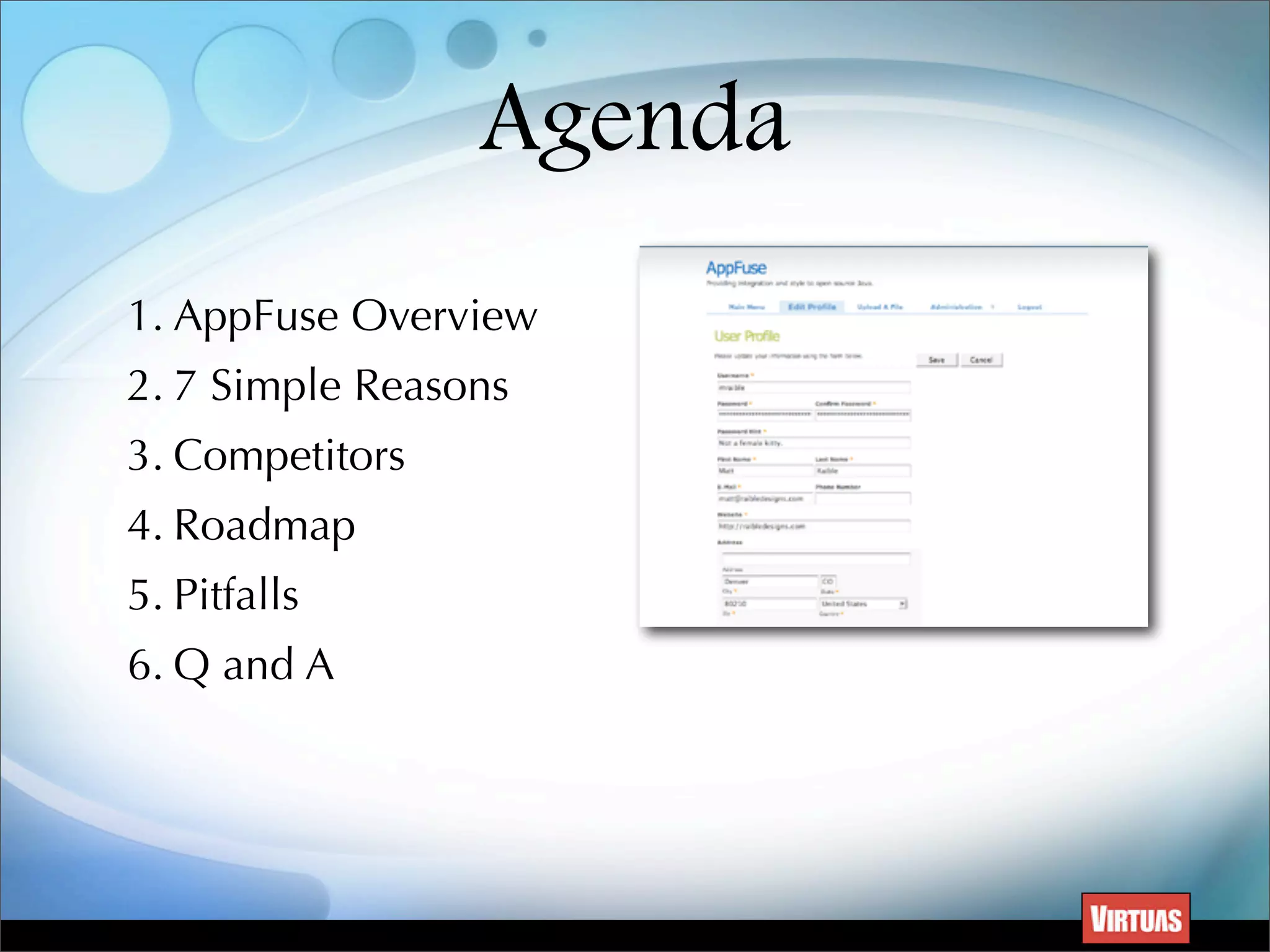Seven Simple Reasons to Use AppFuse