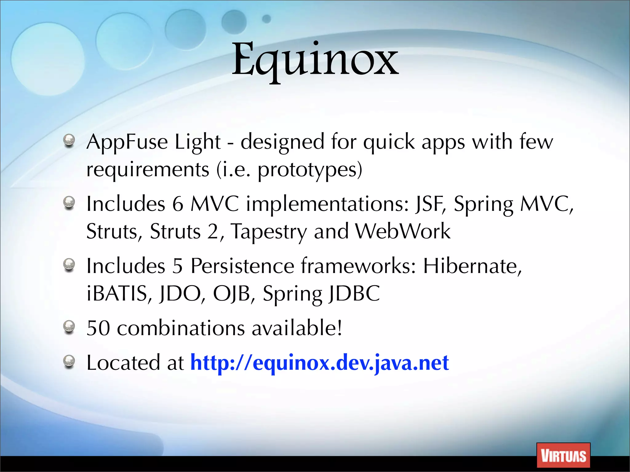 Seven Simple Reasons to Use AppFuse