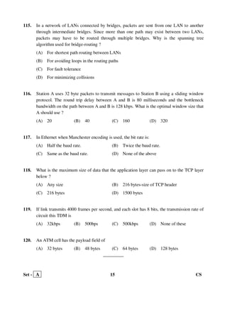 AP PGECET Computer Science 2016 question paper | PDF