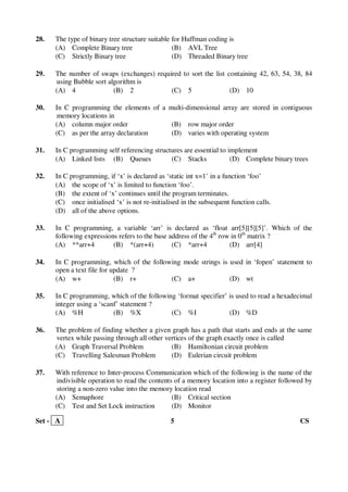 AP PGECET Computer Science 2016 question paper | PDF