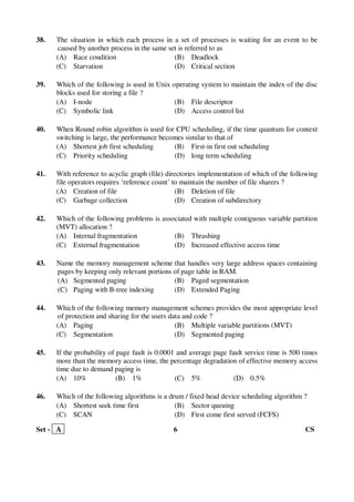 AP PGECET Computer Science 2016 question paper | PDF