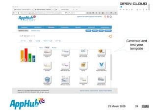 23 March 2016 24
Generate and
test your
template
 
