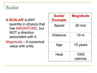 Comprehensive Guide to Vectors and Scalars in AP Physics B | PPT
