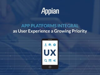 APP PLATFORMS INTEGRAL
as User Experience a Growing Priority
 