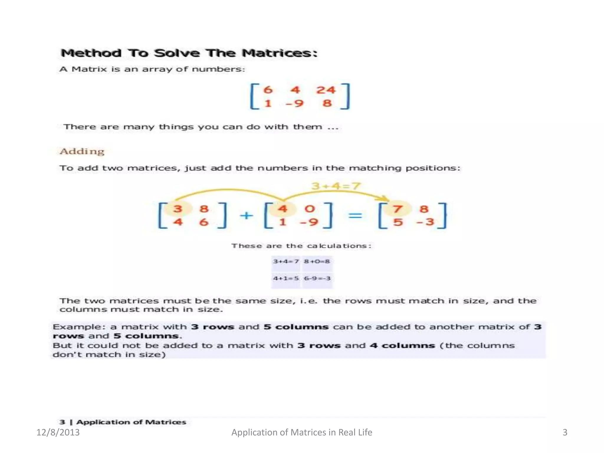 12/8/2013 Application of Matrices in Real Life 3
 