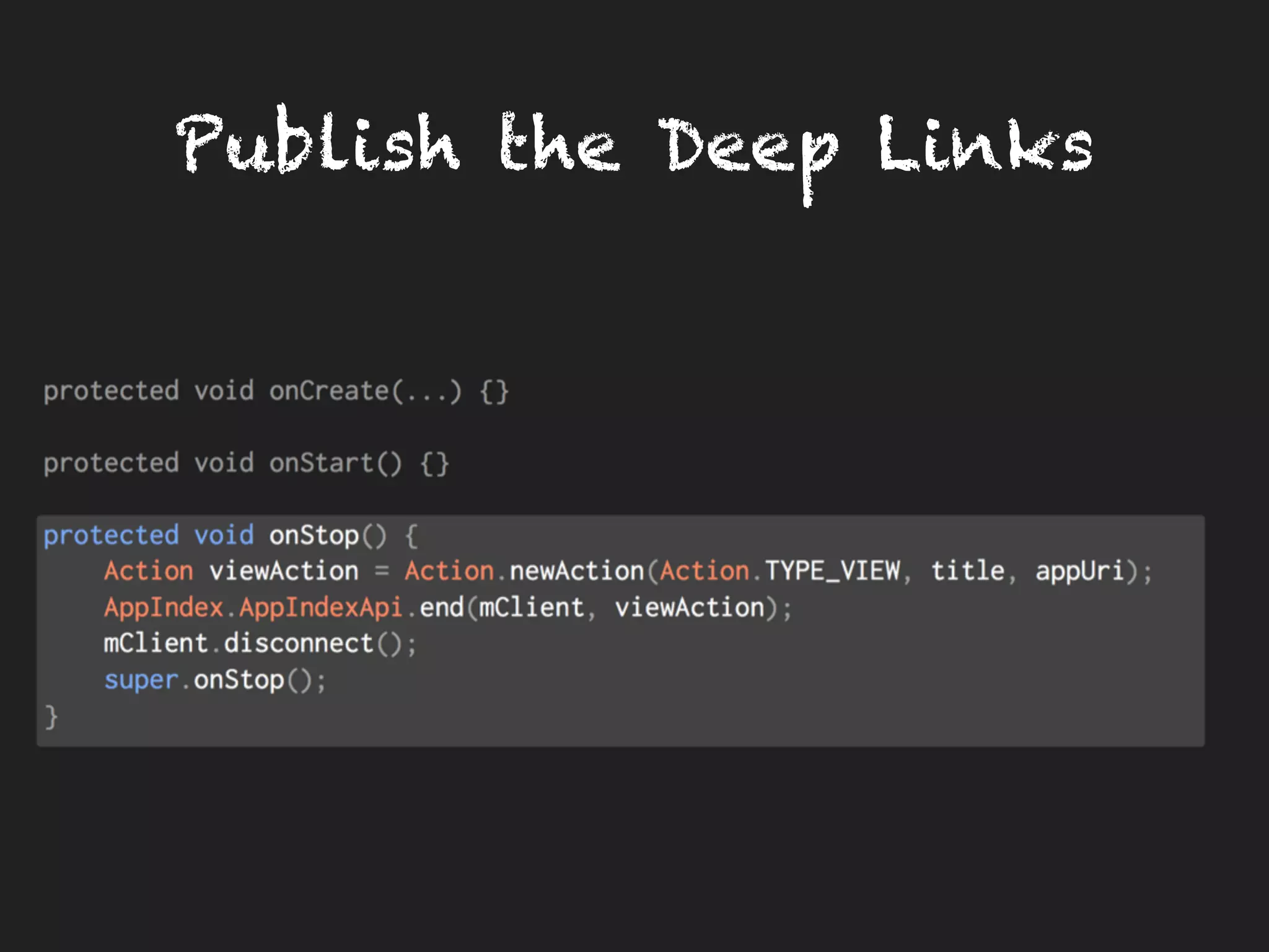 Publish the Deep Links
 