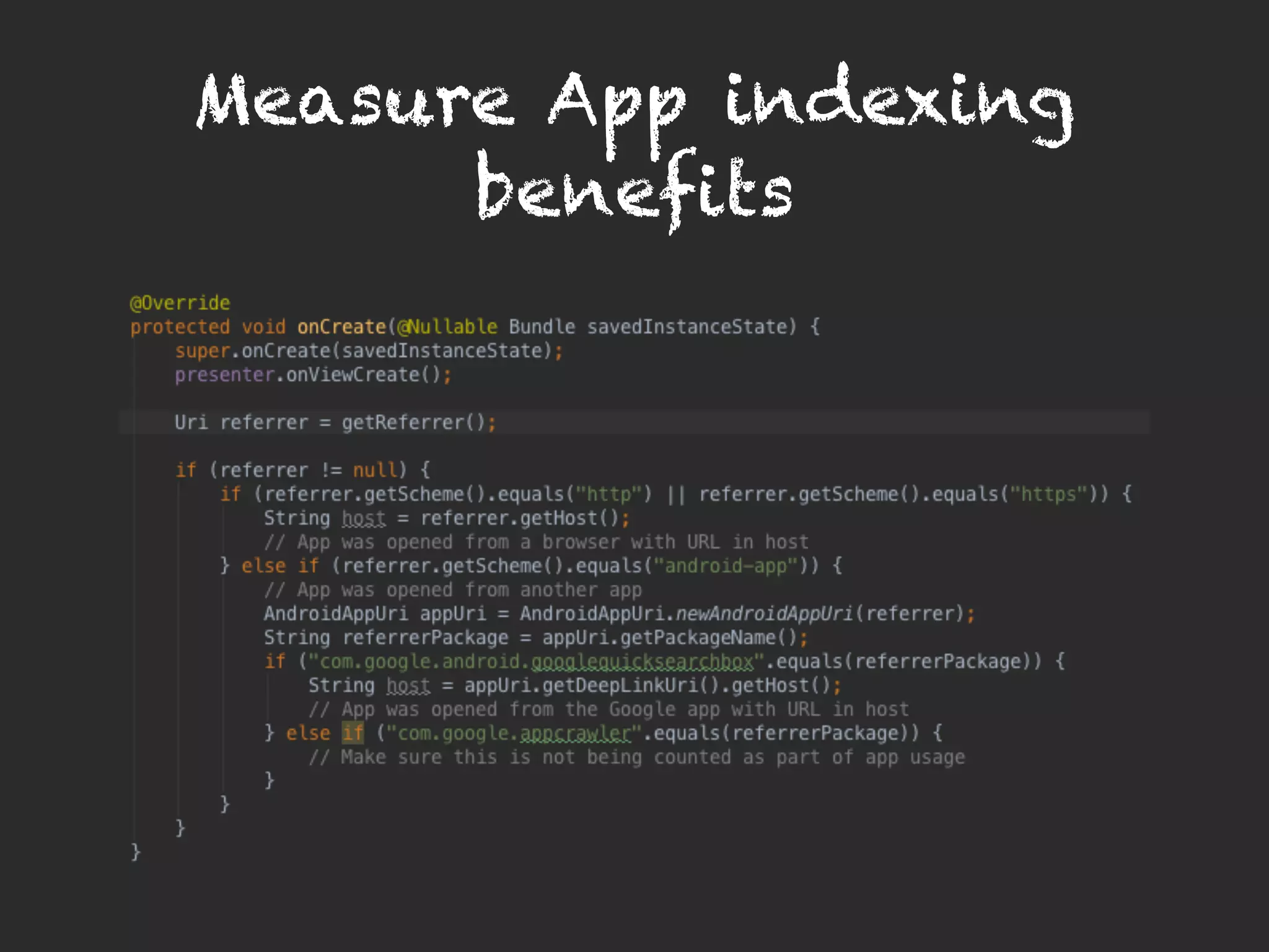 Measure App indexing
benefits
 