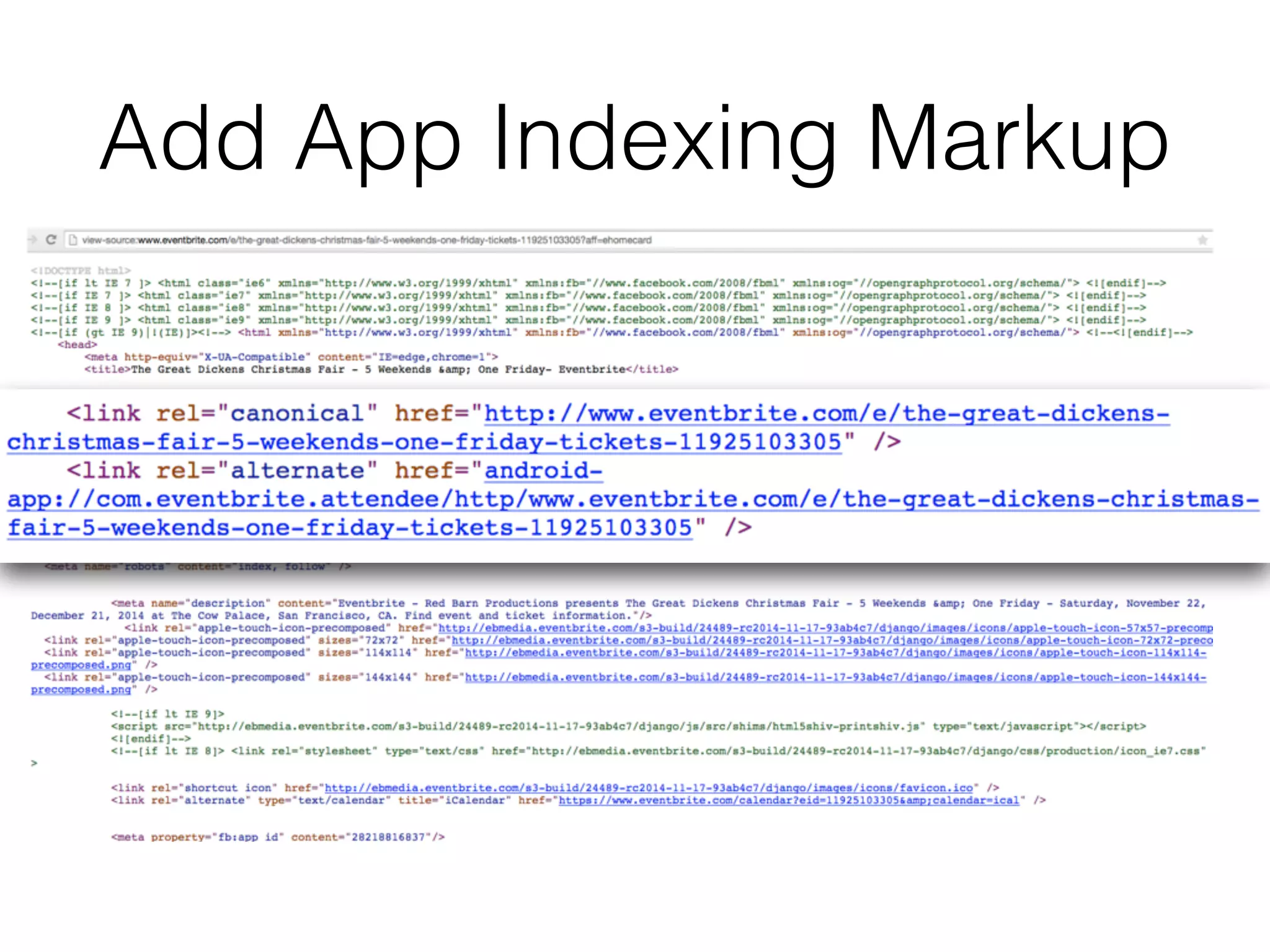 Add App Indexing Markup 
 