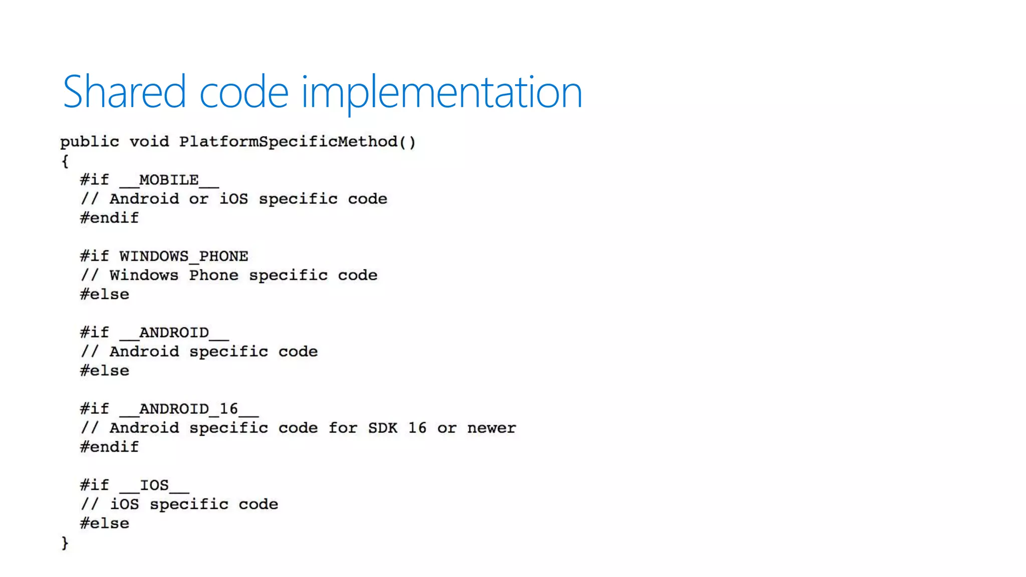 Shared code implementation
 