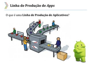 Linha de Produção de Apps
O que é uma Linha de Produção de Aplicativos?
 