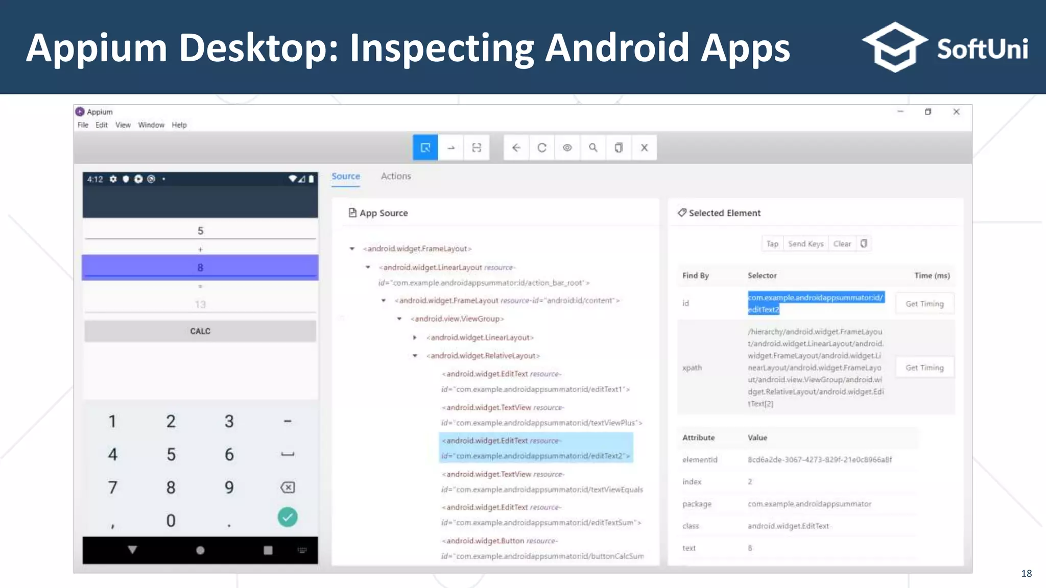 Appium Desktop: Inspecting Android Apps
18
 
