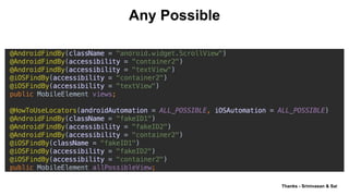 Any Possible
Thanks - Srinivasan & Sai
 