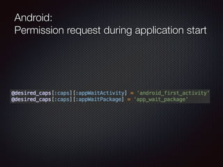 Android:
Permission request during application start
 